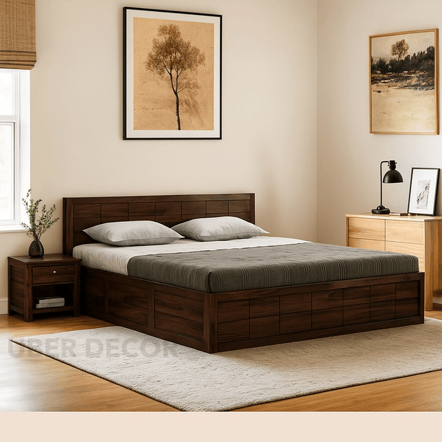 HavenWood Japandi Modern Platform Customisable Bed for Master Bedroom