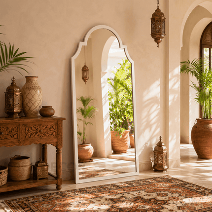 Rimal Moroccan Arch Full Length Floor Mirror – Standing Mirror for Hallway