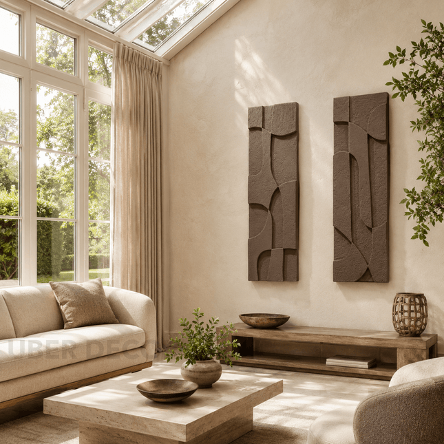 Carved Path Rhythm Japandi 3D Wall Art Set of 2 - product image 1