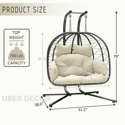 OceanBud Cocoon Swing Chair – Breezy Nature-Inspired Comfort | Boho Modern Form for Gardens, Patios, Balconies & Living Rooms