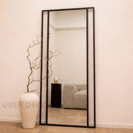 PrismaPane- Large Sized Rectangle Metal Framed Mirror for Living Room or Bedroom
