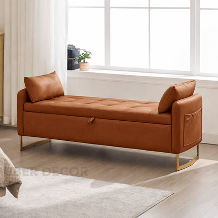 Norelle Contemporary Luxe Flip Top Storage Bench – Modern American-Inspired King Bed Companion for Bedroom & Lounge