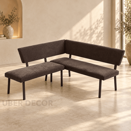 Indra Craft L Shaped Upholstered Corner Bench Contemporary Living Lounge Furniture
