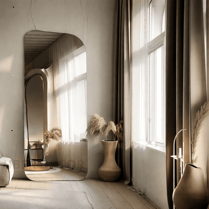 Zyra Frameless HD Mirror – Full-Length Asymmetrical Wall Mirror for Living Room, Bedroom & Bathroom