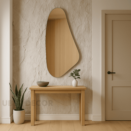 ClaraForm Asymmetrical Frameless Bathroom Mirror | Unique Irregular Design for Aesthetic Home Decor