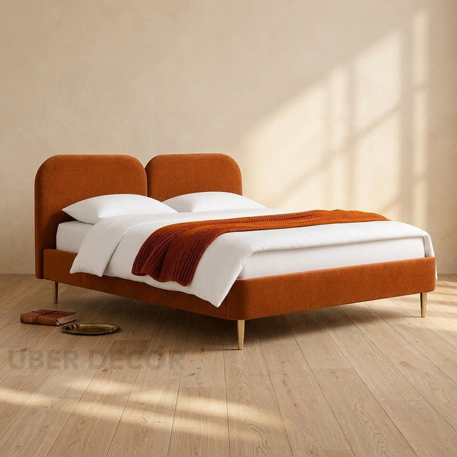 OakWing Modern Upholstered Platform Customisable Bed for Elegant Bedrooms