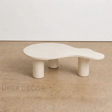 Beni River Flow Mid Century Modern European Wooden Freeform Coffee Table for Living Room
