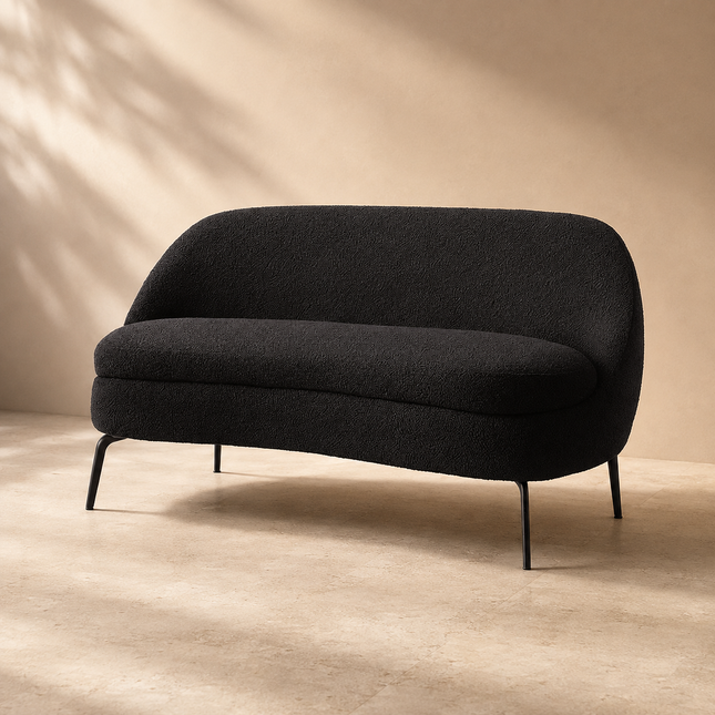 Seoul 50" Wabi-Sabi 2-Seater Curved Loveseat – Japandi Soft-Edge Sofa for Living Room or Lounge