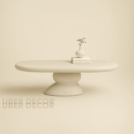 Sava Noir Retro Pebble Coffee Table Carbonized Black Wood Organic Art Form Sculptural Centerpiece for Modern and Vintage Living Rooms - Uber Decor