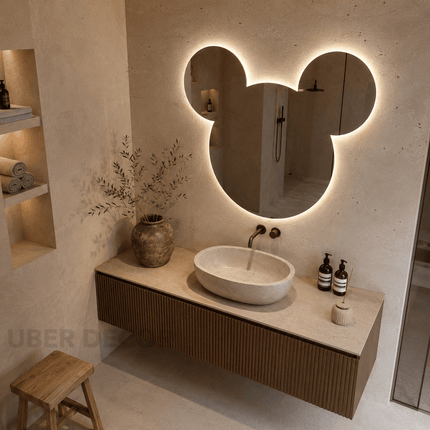 Bunny Frameless Wall Hanging LED Mirror – Front Lit or Back Lit for Vanity & Powder Room