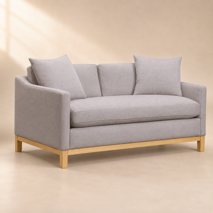 Sibari 64" Upholstered 2-Seater Couch Modern Wooden Base Sofa for Living Rooms