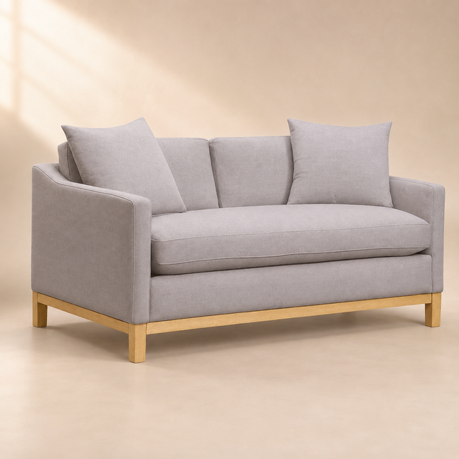 Sibari 64" Upholstered 2-Seater Couch Modern Wooden Base Sofa for Living Rooms