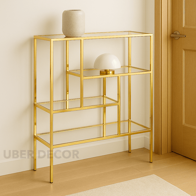 Seren Vista Console Table – Geometric Mid‑Century Modern Console Table for Hallway or Living Room