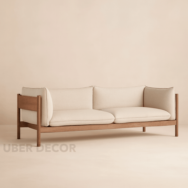 Kingman Mid-Century Modern Sofa Minimalist Wooden Frame Couch for Living Room