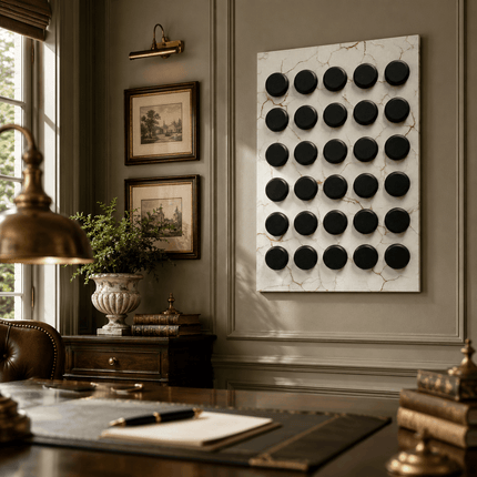 Orbit Grid Luxury Wall Art – Abstract Dot Panel for Entryway