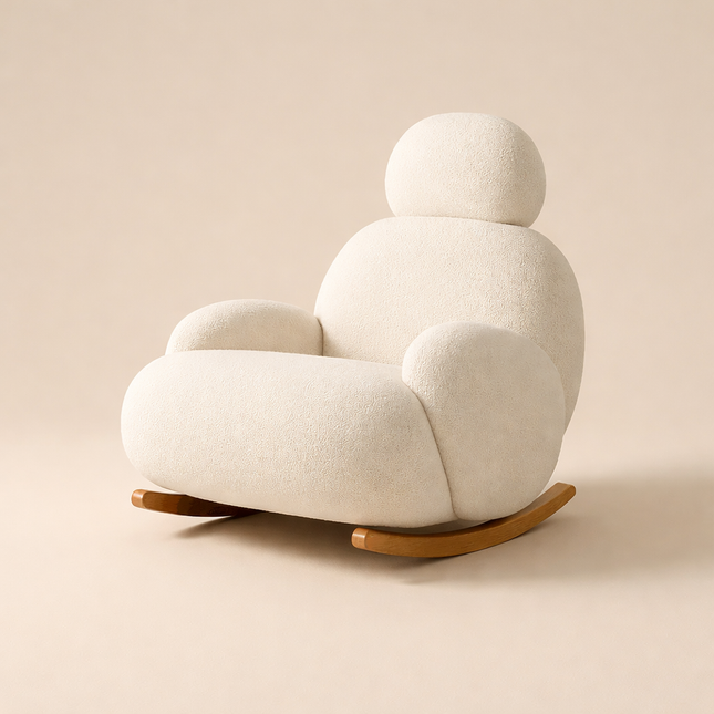 Iraaya Minimalist Fabric Rocking Cloud Chair for Living Room or Bedroom
