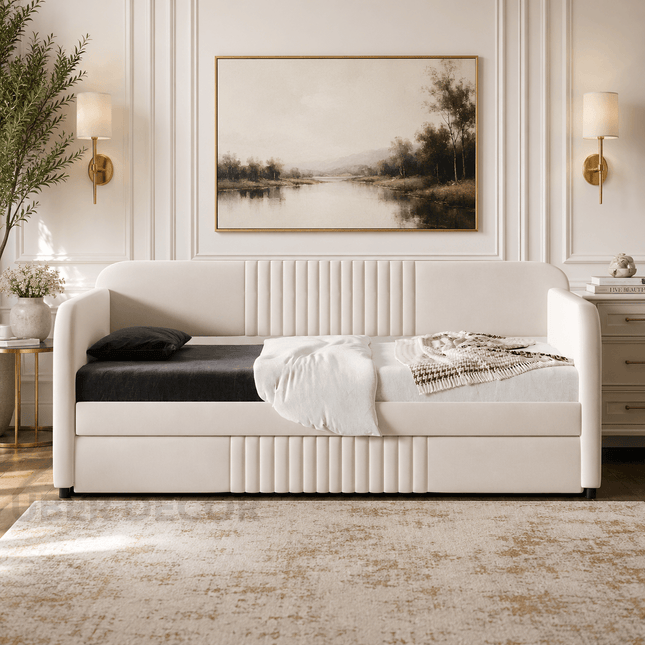 Merida sofa cum bed – lifestyle view in guest room or kids room setting India