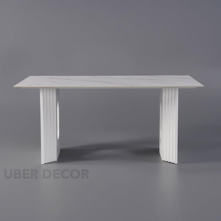Welkin Home Rectangular Marble Top Dining Table Modern Mid-Century European Luxury Table for Dining Room Kitchen Dining Area & Formal Dining Hall
