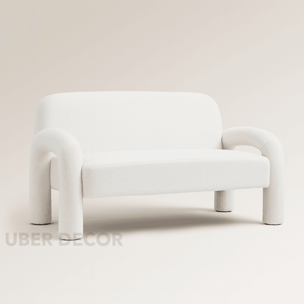 Zenvy 51" Modern Curved Arm Designer Couch – Playful Minimalist Seating for Contemporary Homes