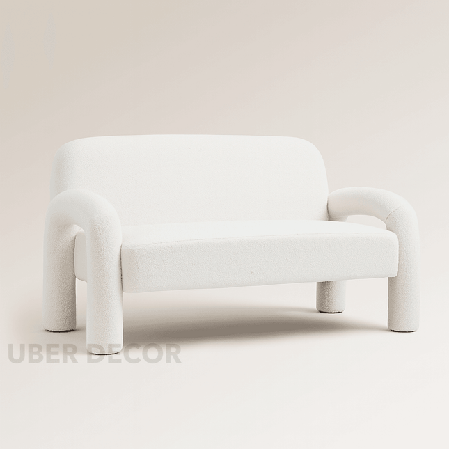 Zenvy 51" Modern Curved Arm Designer Couch – Playful Minimalist Seating for Contemporary Homes