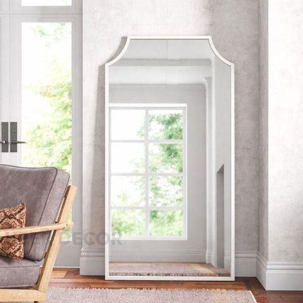 Draped Arch Metal Frame Full Length Standing Mirror for Bedroom