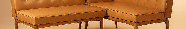Zen Haven Mid Century Corner Bench Contemporary Customisable Seating for Dining Living Lounge and Hospitality Spaces