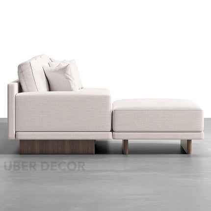 Hanover Luxury Modern Sectional Sofa with Chaise Lounge and Wooden Storage Platform Customisable Designer Sofa for Living Room