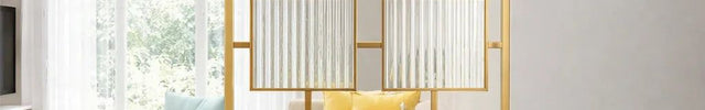 RINZO Glass And Stainless Steel Room Divider Glass Partition For Dining Area Living Room And Open Interiors