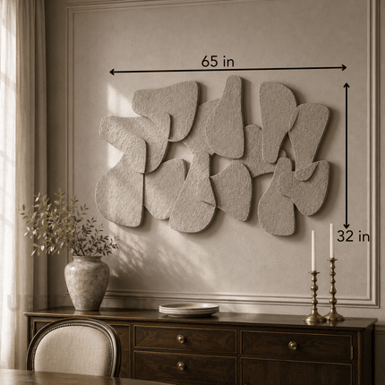 Petal Cluster Organic Modern Wall Art – Floral Sculpture for Living Room