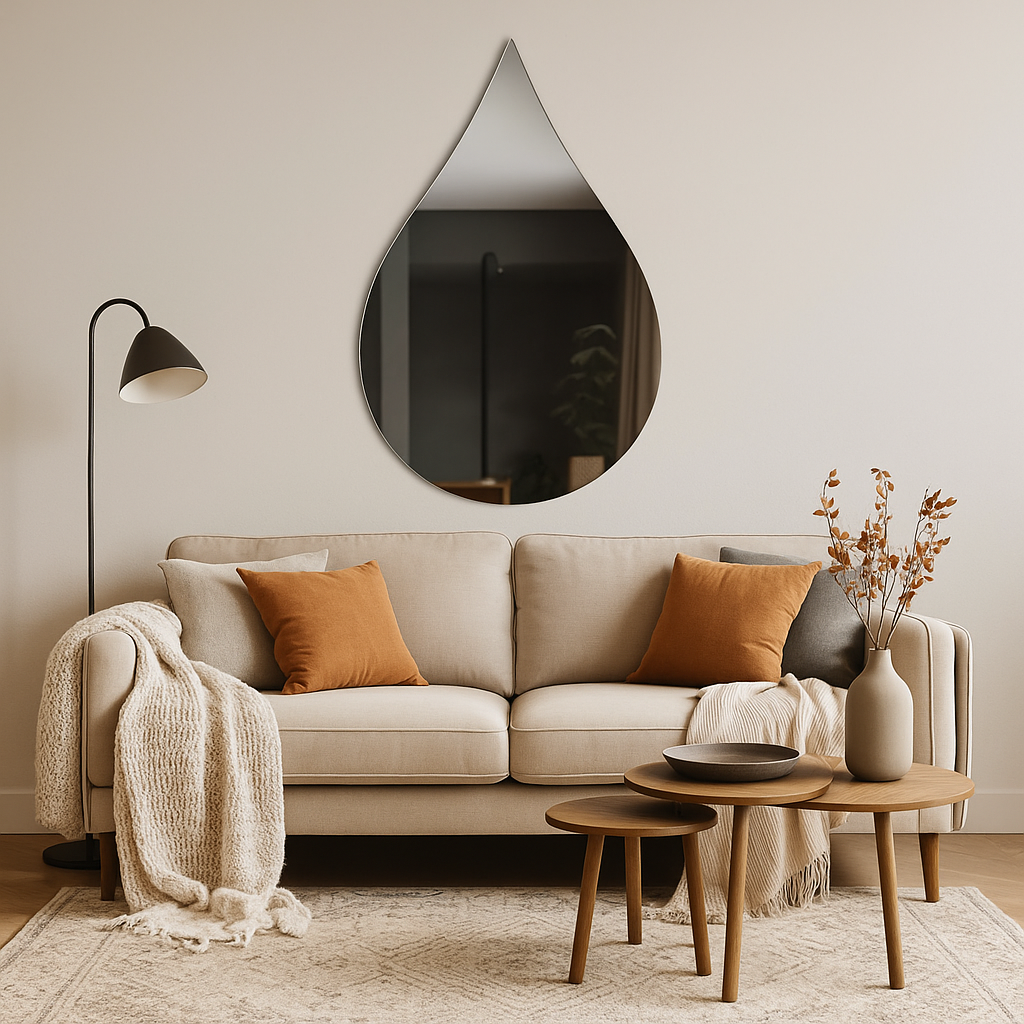 Lira Mirror – Teardrop Frameless Wall Mirror for  Modern Minimalist Decor
