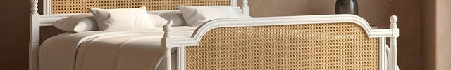 MapleGrace Colonial French Cane Panel Customisable Bed for Elegant Master Suites
