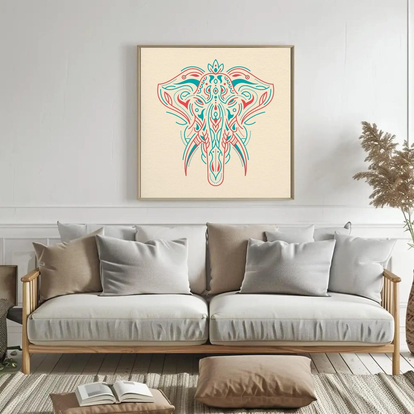 Elephant Line Art Mural Wall Art - Uber Decor