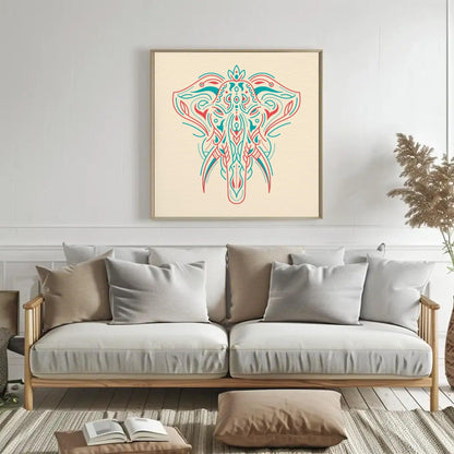 Elephant Line Art Mural Wall Art - Uber Decor