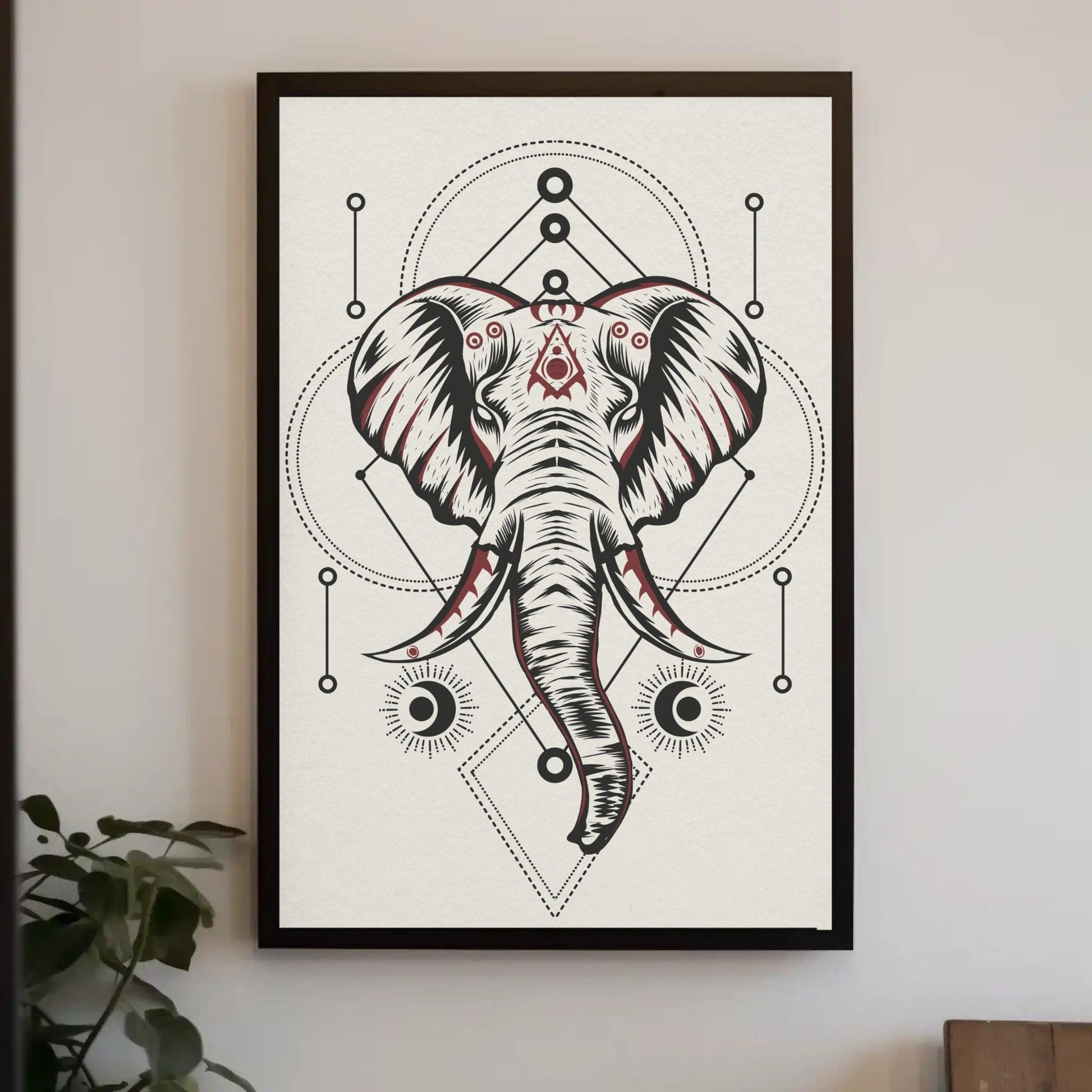 Elephant Print Animal Wall Art - Uber Decor