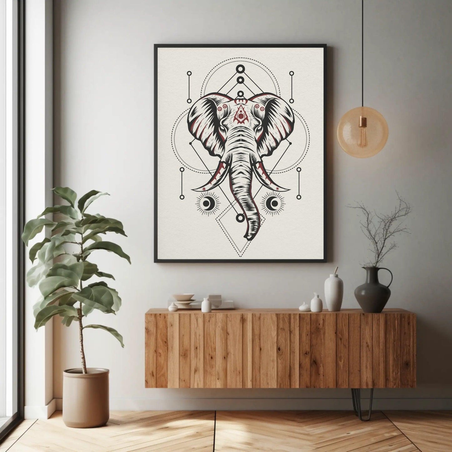 Elephant Print Animal Wall Art - Uber Decor