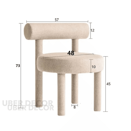 Havenna Japandi Mid-Century Modern Dining Set – Sculpted Pedestal Table with Upholstered Chairs