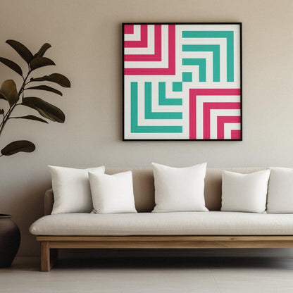 Essentia - Minimal Retro Geometric Contemporary Art Abstract Wall Art - Uber Decor