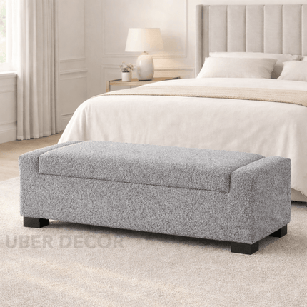 Marlow Rectangular Storage Bench with Hinged Lid for Modern Living Room & Bedroom Organizer for Seating, Footrest & Hidden Storage