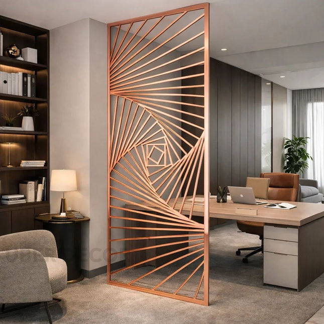 SPIRA Stainless Steel Artistic Room Divider With Spiral Line Design For Living Room Dining Area And Statement Interior Spaces