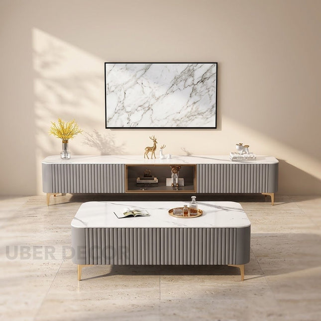 Cavira Lux – Modern TV Cabinet, Nordic Inspired Fluted Console