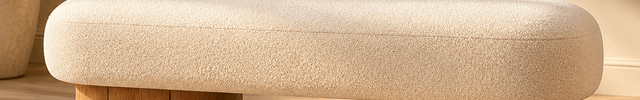 Metro Calm Contemporary Rounded Base Bench Modern Minimal Customisable Seating for Living Bedroom Lounge and Entryway