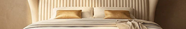 Velvarest Luxe Fluted Bed – Art Deco Headboard for Chic Bedroom Spaces
