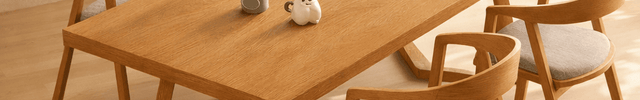Elmoria Solid Wood Dining Table Scandinavian Modern Rectangular Minimalist Dining Table for Dining Room