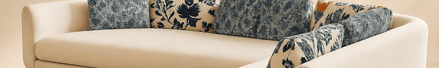 Preston Contemporary L Shaped Sofa with Floral Backrest and Lounger for Living Room