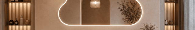 Cloudia Cloud Shaped Frameless LED Wall Mirror with Front or Back Lit for Bathroom Vanity and Modern Interiors