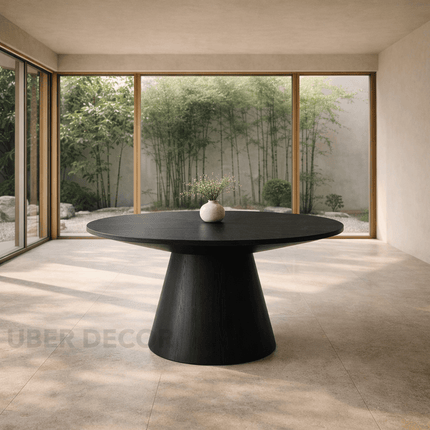 Orren Form Round Dining Table Modern Japandi Design Conical Base Ideal for Dining Room or Breakfast Nook