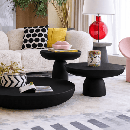 Cam Sculptural Modern European Coffee Table for Living Rooms
