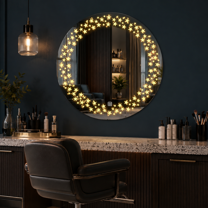 Star Glow Frameless LED Mirror- Front or Backlit Touch Sensor Mirror for Bathroom and Bedroom