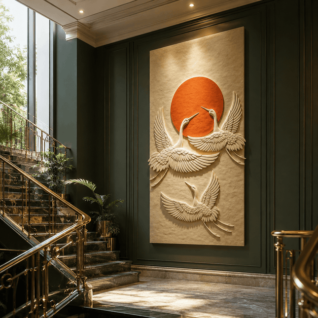 Crane Sun Harmony Japandi Wall Art - product image 1