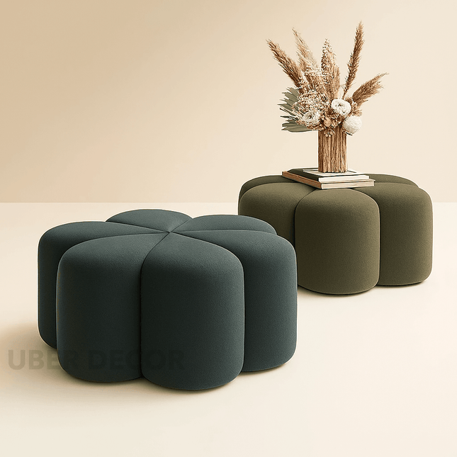 Flora Ottoman Stool - Stylish Flower Shaped Ottoman - Perfect Pouf for Living Room & Modern Sofa Design